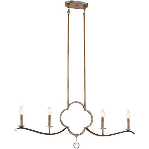 Ava Libertine 4 Light 37.75 inch Pale Gold/Distressed Bron Island Light Ceiling Light