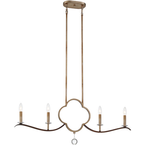 Ava Libertine 4 Light 38 inch Pale Gold/Distressed Bron Island Light Ceiling Light