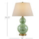 Eau de Nil 28.25 inch 150 watt Green and Textured Antique Gold Leaf Table Lamp Portable Light