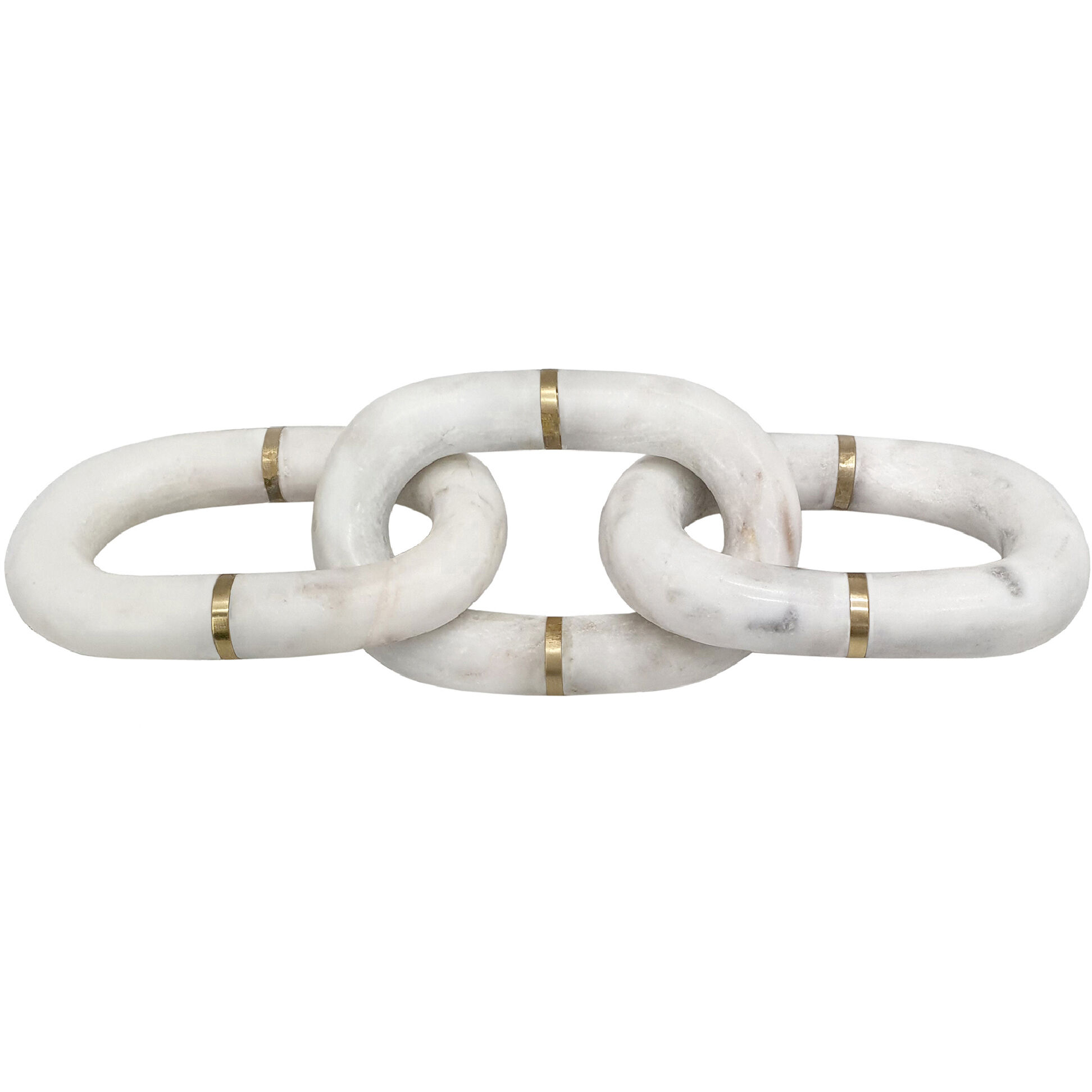 Anita White/Gold Marble Chain Decor