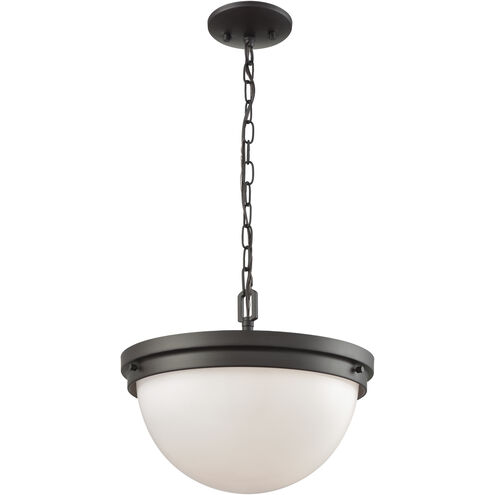 Beckett 3 Light 14 inch Oil Rubbed Bronze Semi Flush Mount Ceiling Light