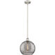 Edison Athens Deco Swirl 1 Light 12 inch Brushed Satin Nickel Stem Hung Mini Pendant Ceiling Light