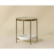 Gia 23.75 X 23 inch Clear / White / Antique Brass Side Table