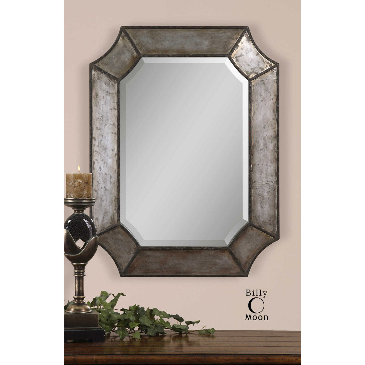 Elliot 32 X 24 inch Distressed Aluminum Wall Mirror