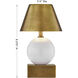 Silas 9.25 inch 2.30 watt Ceramic and Brass Portable Rechargeable Table Lamp Portable Light, By Coco & Dash