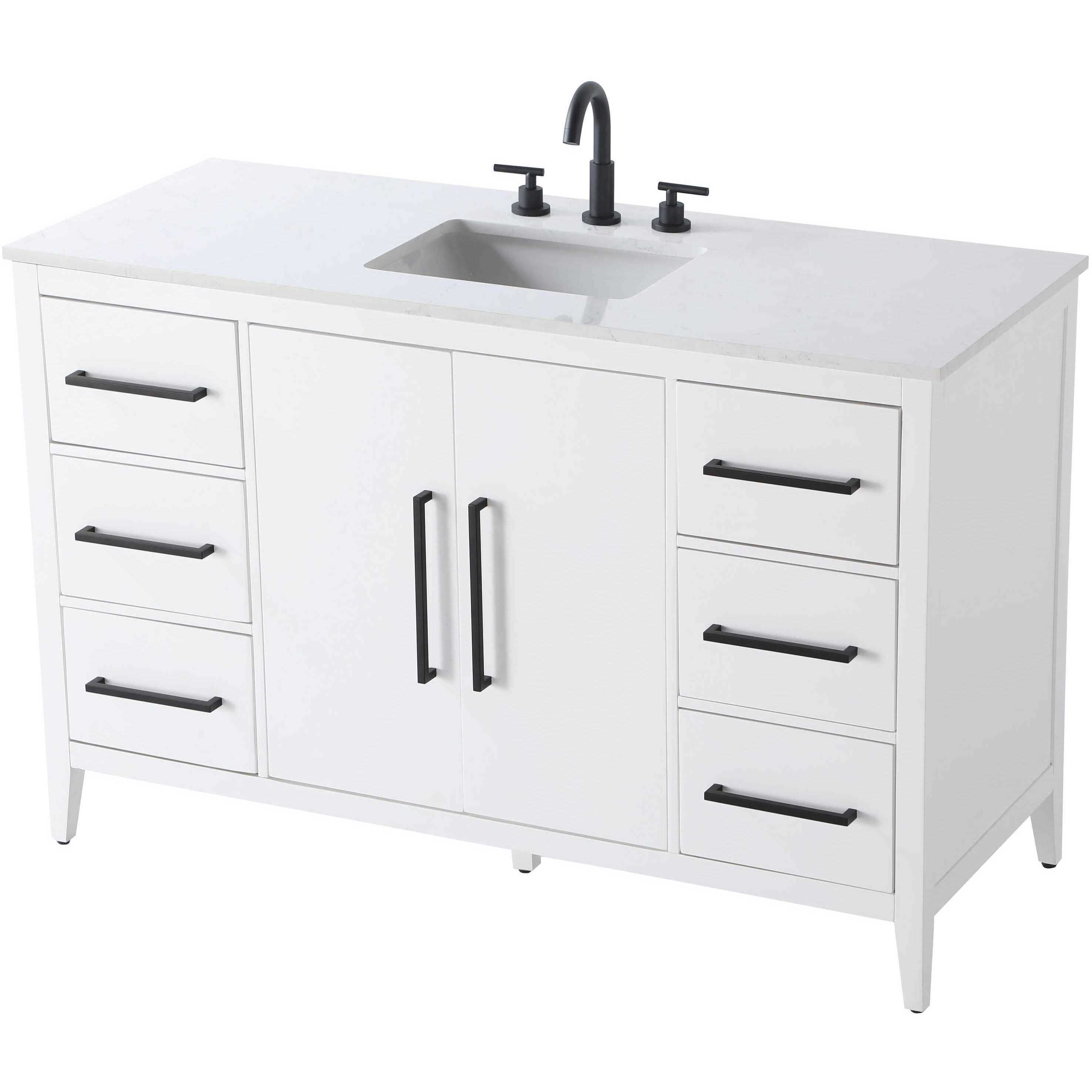 Millie 54 X 35 inch White Bathroom Vanity Cabinet