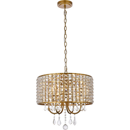 Elise 4 Light 17 inch Brass Pendant Ceiling Light
