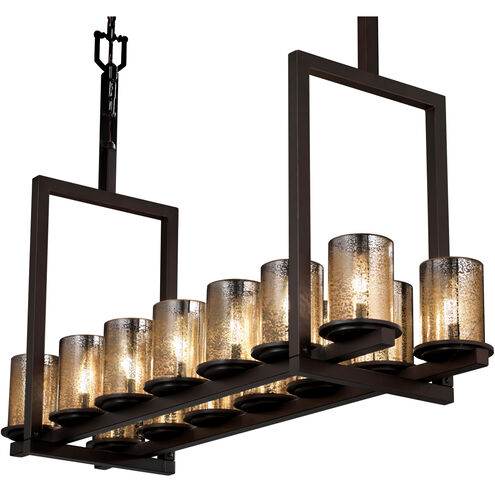 Fusion 14 Light 13 inch Matte Black Chandelier Ceiling Light in Incandescent, Seeded Fusion
