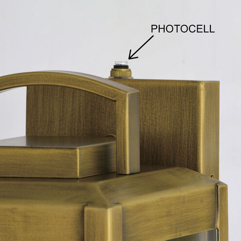 Kinzie LED 16.75 inch Vintage Brass Outdoor Wall