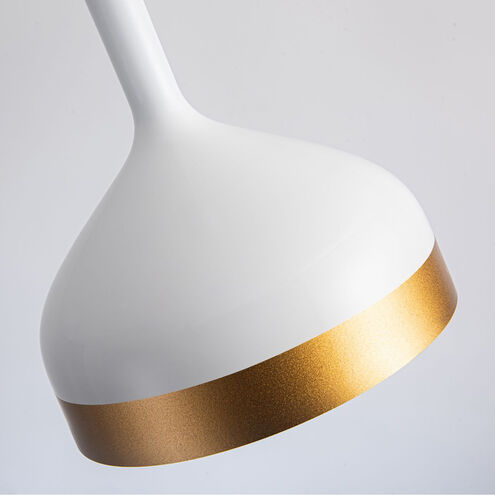 Dash LED 8 inch White and Gold Pendant Ceiling Light