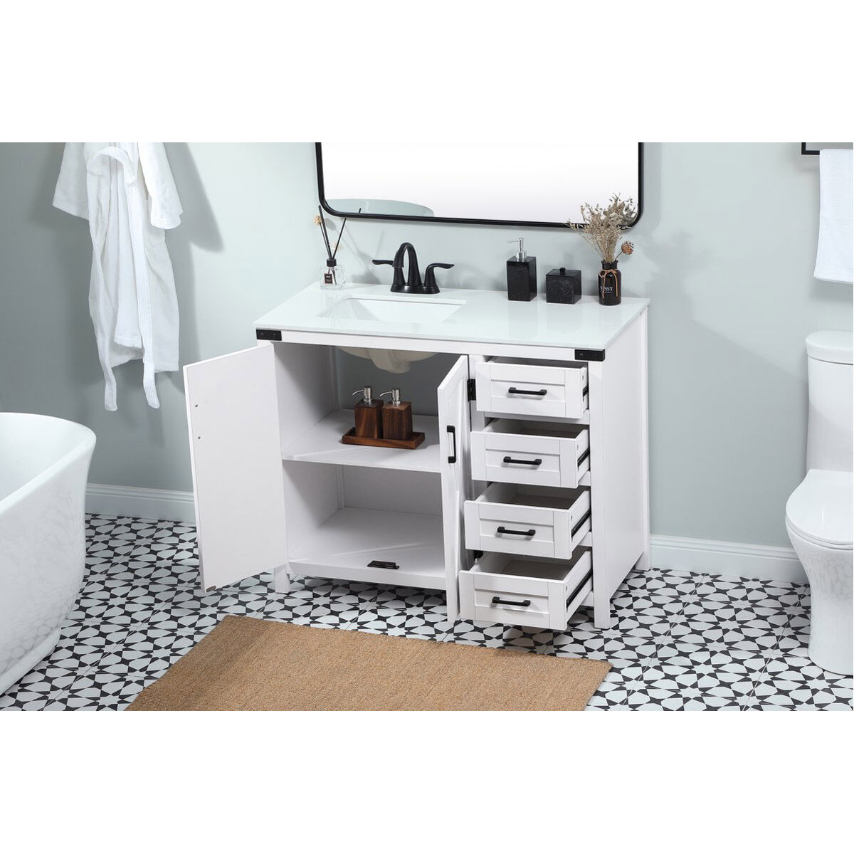 Grant 42 X 19 X 34 inch White Vanity Sink Set in Not Included