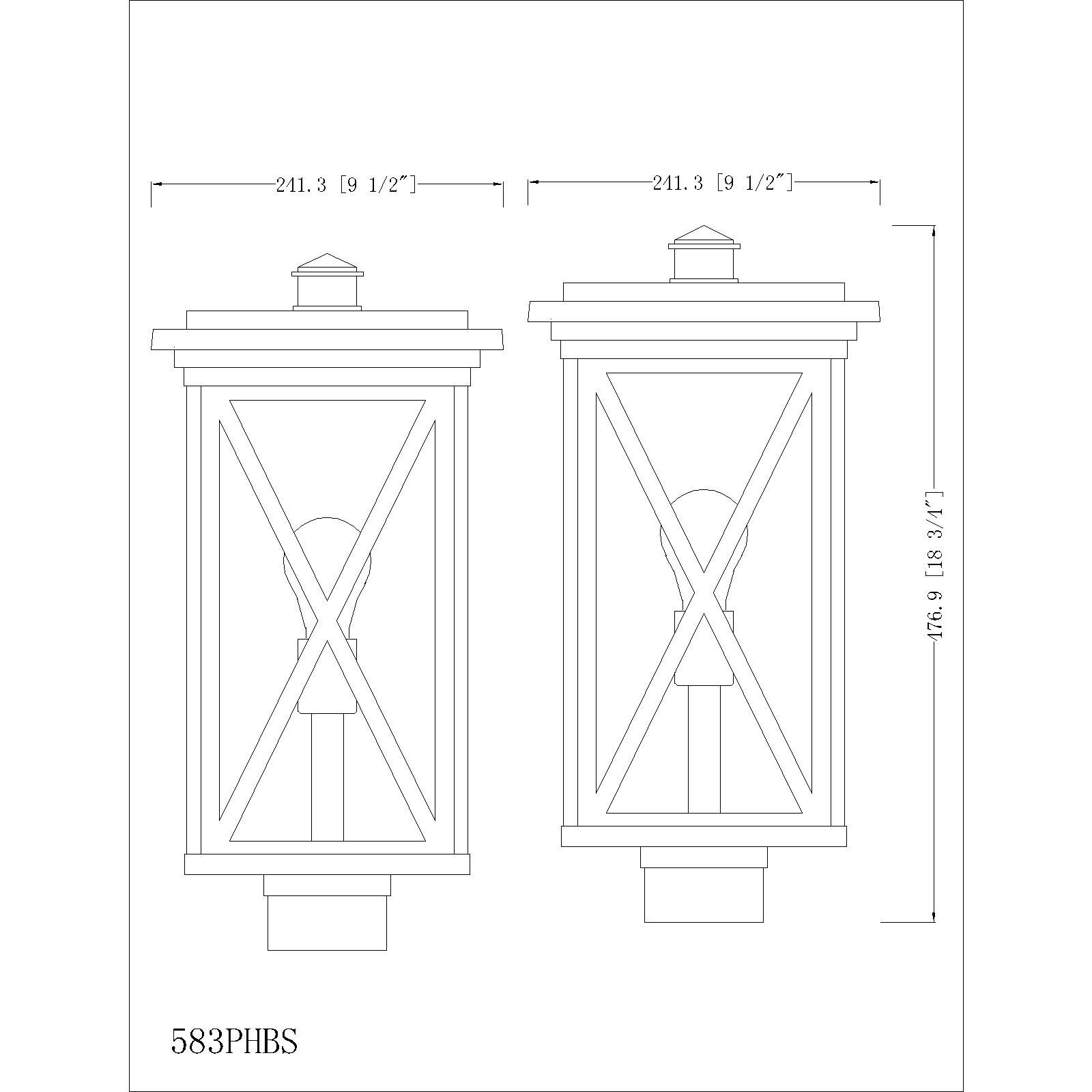 Brookside 1 Light 18.75 inch Black Outdoor Post Mount Fixture