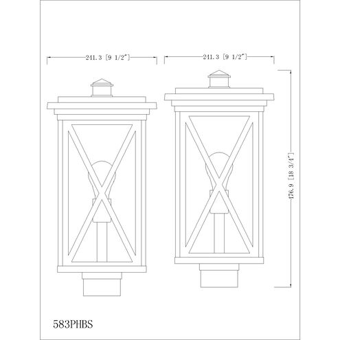 Brookside 1 Light 18.75 inch Black Outdoor Post Mount Fixture