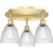 Castile 3 Light 17.75 inch Satin Gold Flush Mount Ceiling Light in Clear