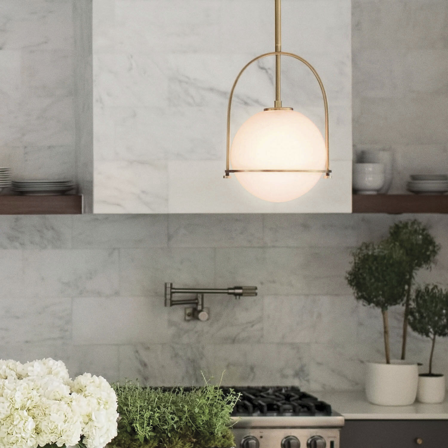 Somerset 1 Light 11.5 inch Heritage Brass Indoor Semi-Flush Mount Ceiling Light