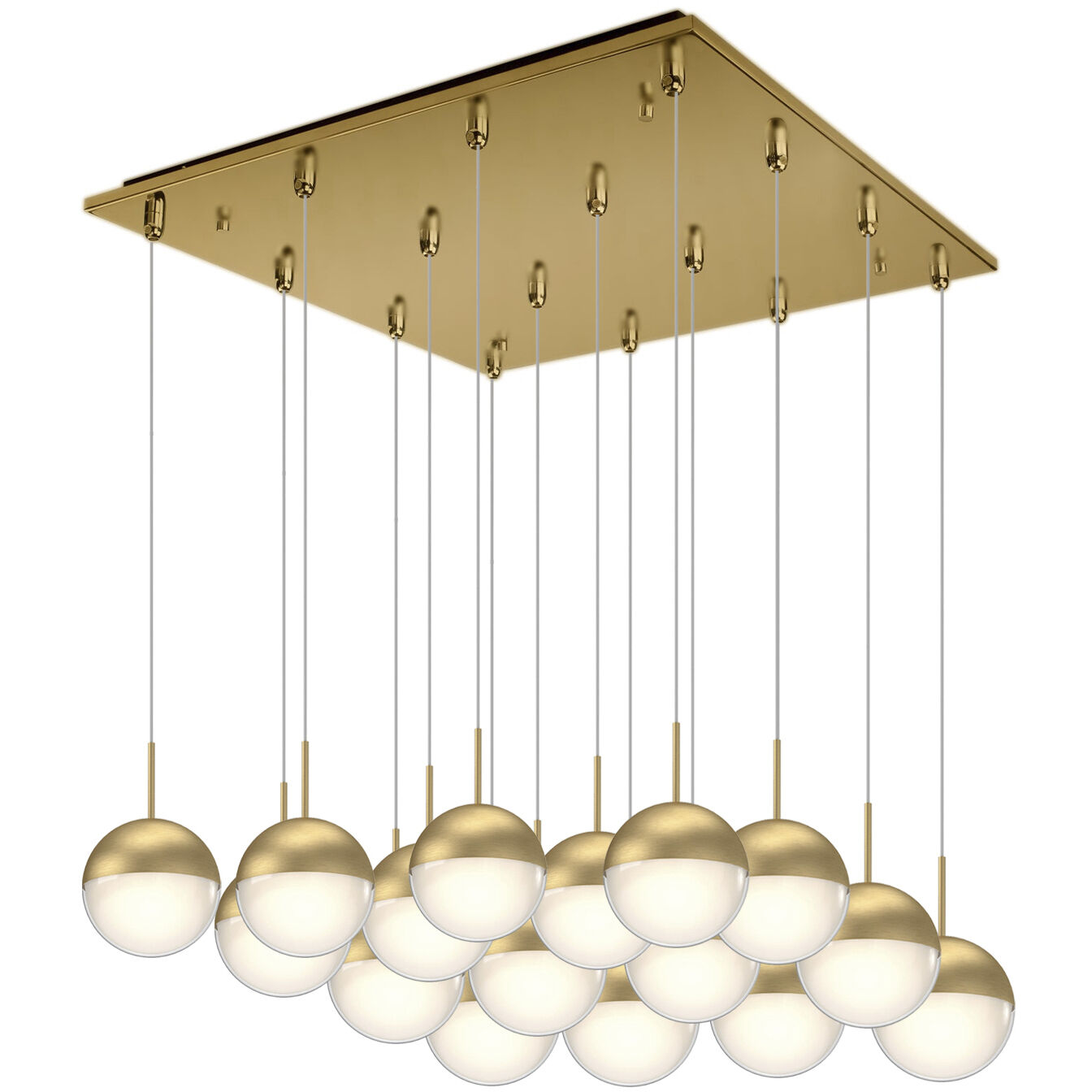 Pluto Multi Pendant Ceiling Light in Brushed Gold