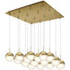 Pluto Multi Pendant Ceiling Light in Brushed Gold