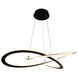 Wave LED 32 inch Black Chandelier Ceiling Light