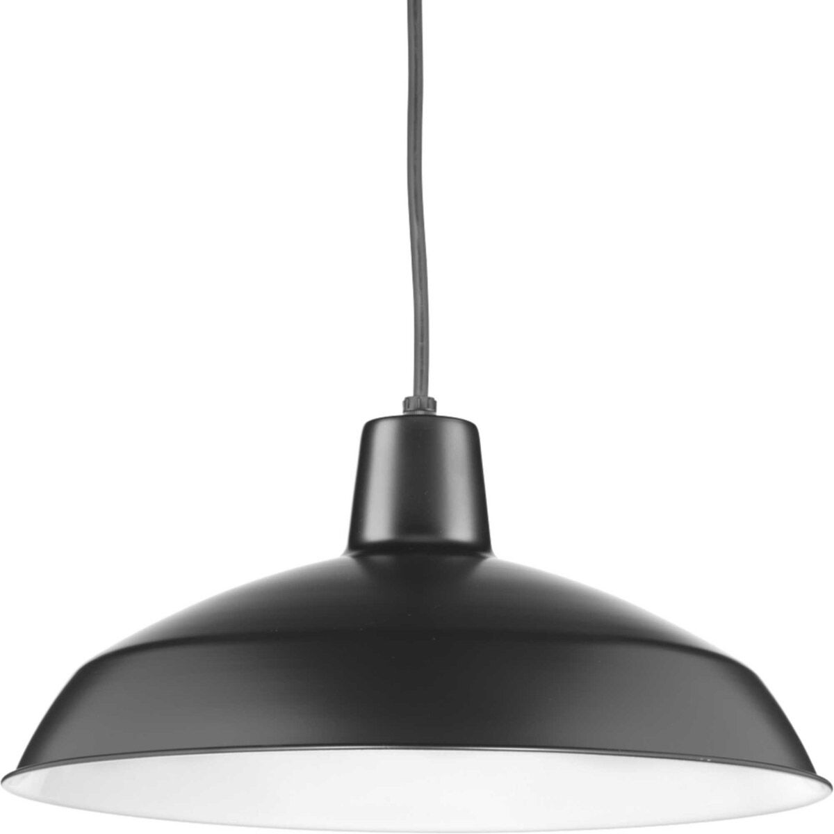 Metal Shade 1 Light 16 inch Matte Black Pendant Ceiling Light in Standard Lamping