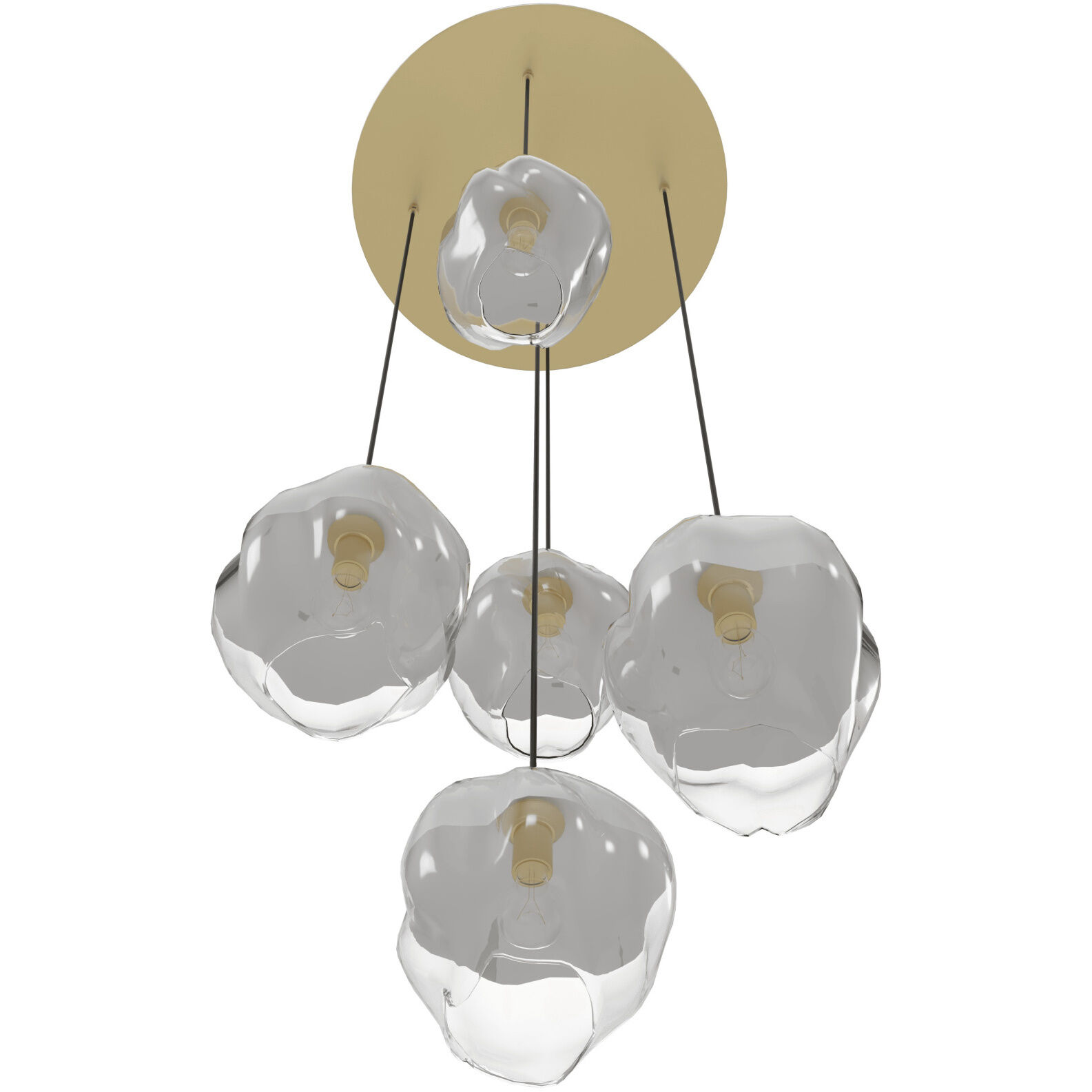 Sonoma Ave. 5 Light 28 inch Brushed Brass Multi Port Pendant Ceiling Light