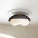 Glaze 3 Light 19 inch Antique Brass and Matte Black Ceramic Flush Mount Ceiling Light, Large