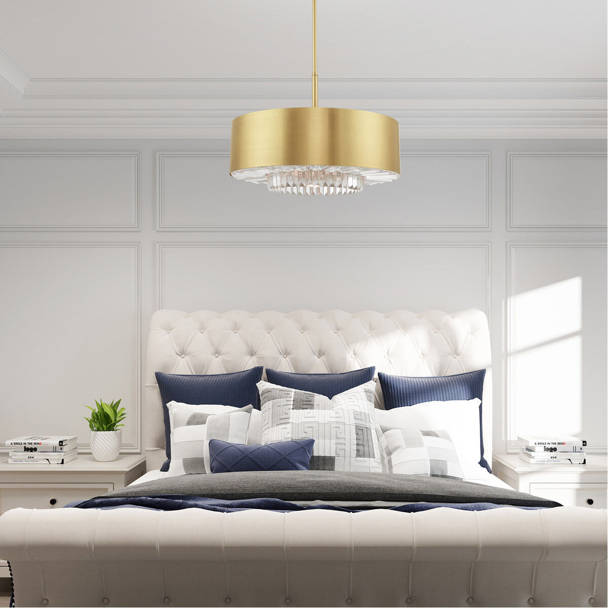Madison 6 Light 24 inch Satin Brass Pendant Chandelier Ceiling Light
