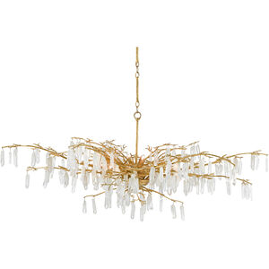 Forest Dawn 8 Light 60 inch Washed Lucerne Gold/Natural Chandelier Ceiling Light, Aviva Stanoff Collection