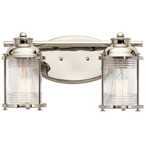 Ashland Bay 2 Light 14 inch Polished Nickel Wall Mt Bath 2 Arm Wall Light