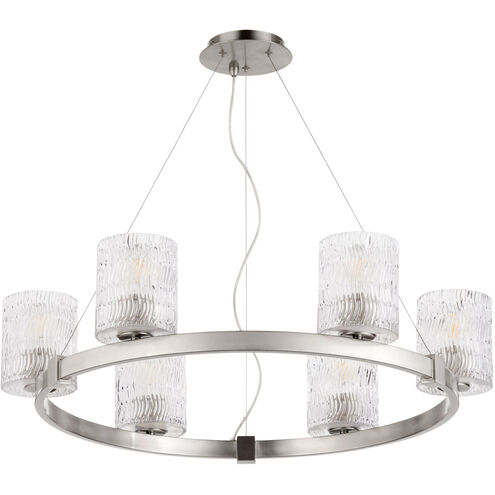 Stadium 6 Light 30 inch Satin Nickel Chandelier Ceiling Light