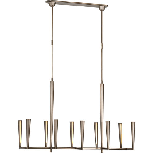 Thomas O'Brien Galahad LED 49.75 inch Antique Nickel Linear Chandelier Ceiling Light, Large