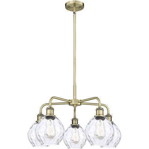 Waverly 5 Light 24 inch Antique Brass and Clear Chandelier Ceiling Light