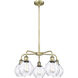 Waverly 5 Light 24 inch Antique Brass and Clear Chandelier Ceiling Light