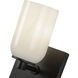 Nola Wall Sconce Wall Light in Black, Glossy Opal Glass Shade
