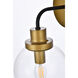 Hanson 1 Light 9 inch Black and Brass Bath Sconce Wall Light