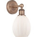 Eaton Sconce Wall Light in Antique Copper, Matte White