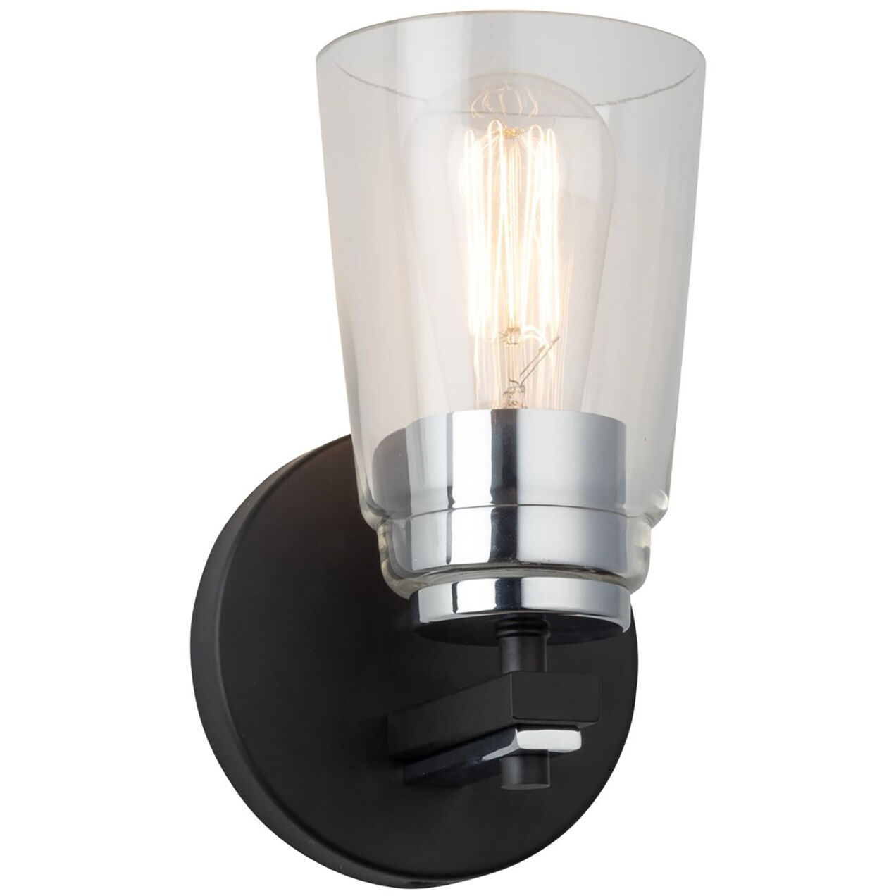 Essex LED 5.13 inch Black and Chrome Bathroom Sconce Wall Light
