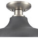 Grenville 1 Light 13 inch Brushed Nickel Semi Flush Mount Ceiling Light in Matte Black