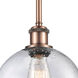 Ballston Athens 1 Light 8 inch Antique Copper Pendant Ceiling Light, Ballston
