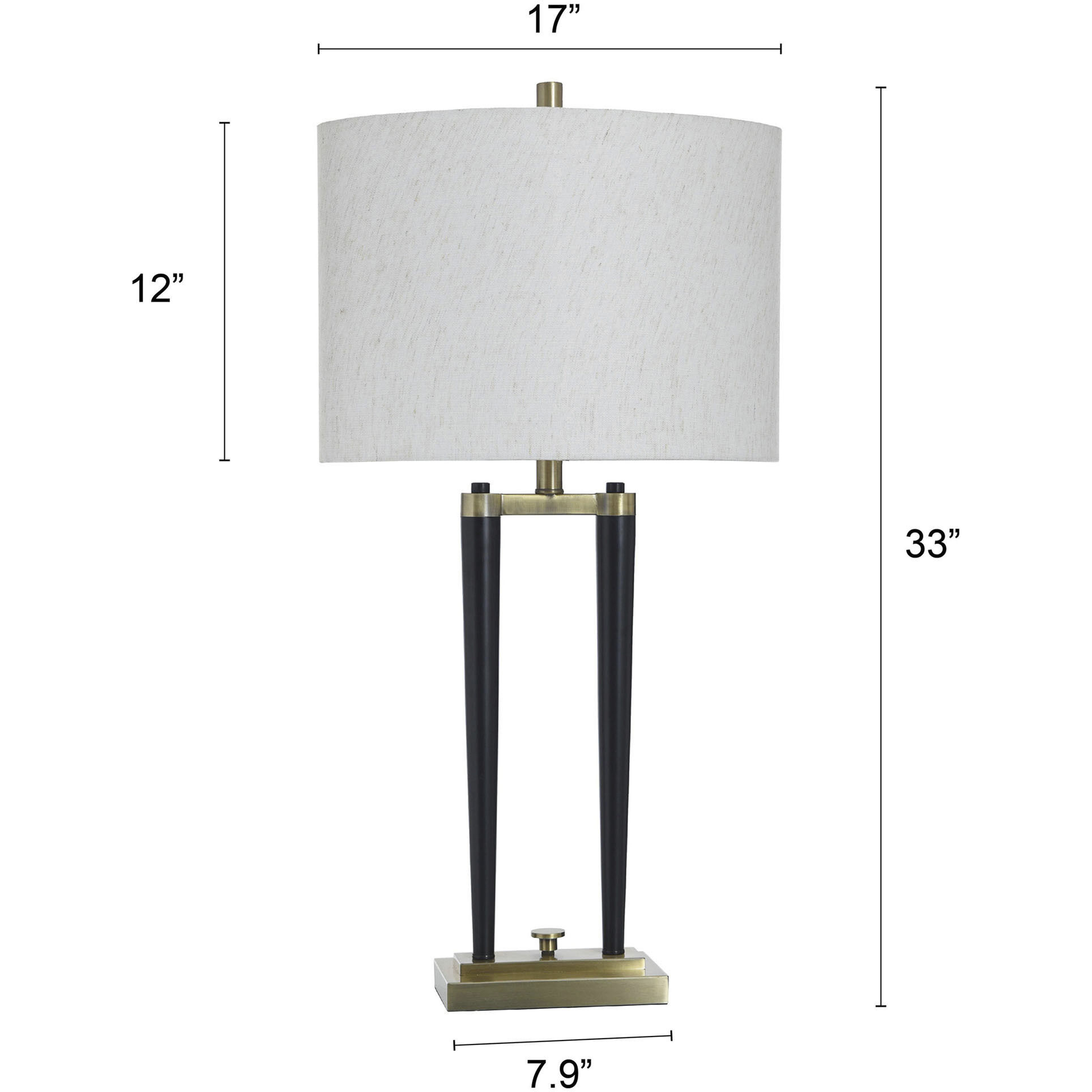 Black and brass bedside lamp cheap