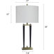 Black Deco 33 inch 60.00 watt Brushed Brass Table Lamp Portable Light