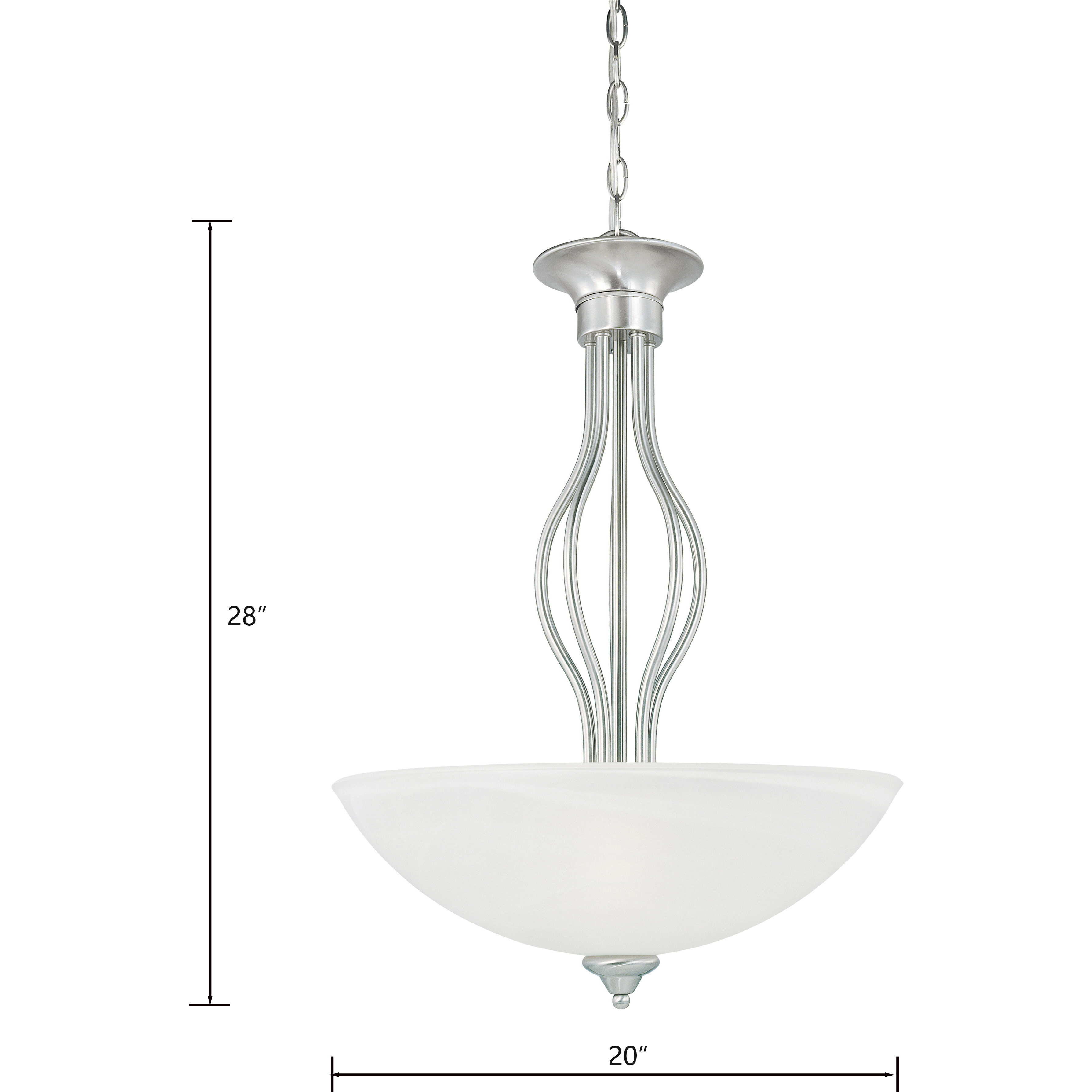 Tahoe 3 Light 20 inch Brushed Nickel Pendant Ceiling Light