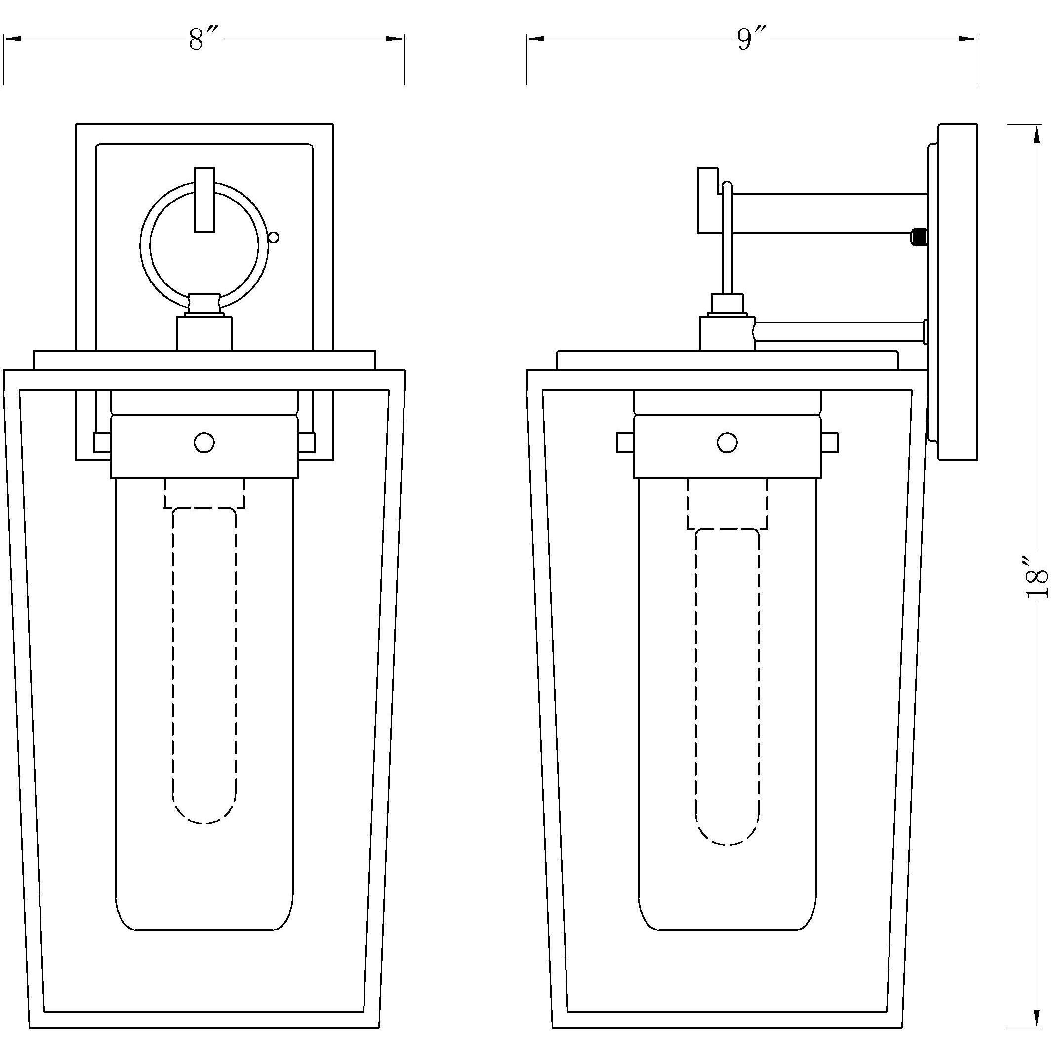 Sheridan 1 Light 18 inch Black Outdoor Wall Light