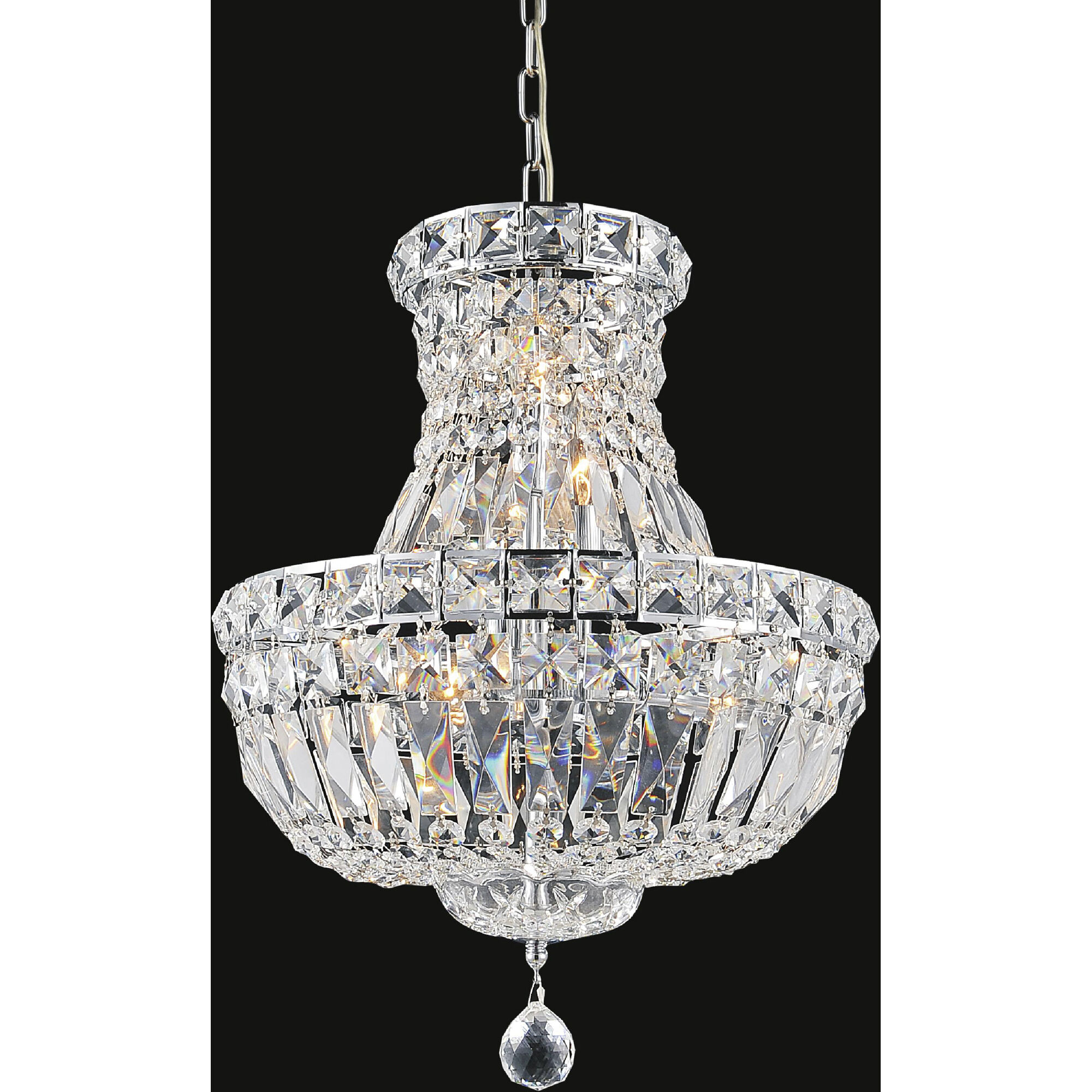 Stefania 4 Light 12 inch Chrome Mini Chandelier Ceiling Light