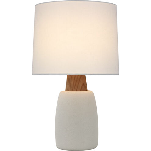 Barbara Barry Aida 28.5 inch 15 watt Porous White and Natural Oak Table Lamp Portable Light in Porous White Porcelain, Large