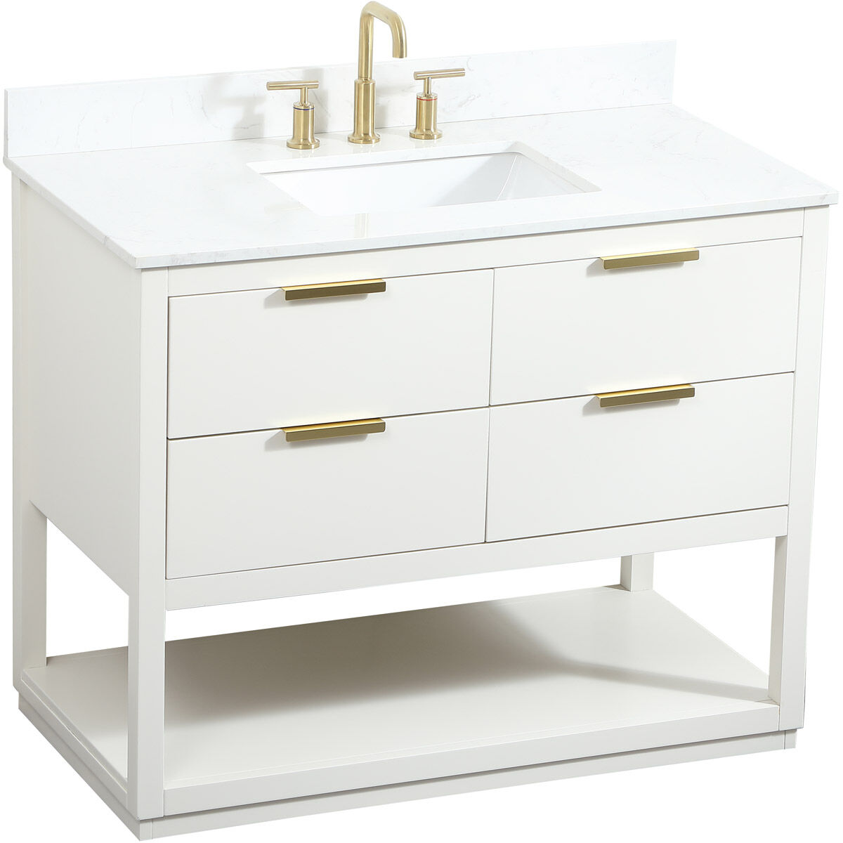 Larkin 42 X 22 X 34 inch White Vanity Sink Set