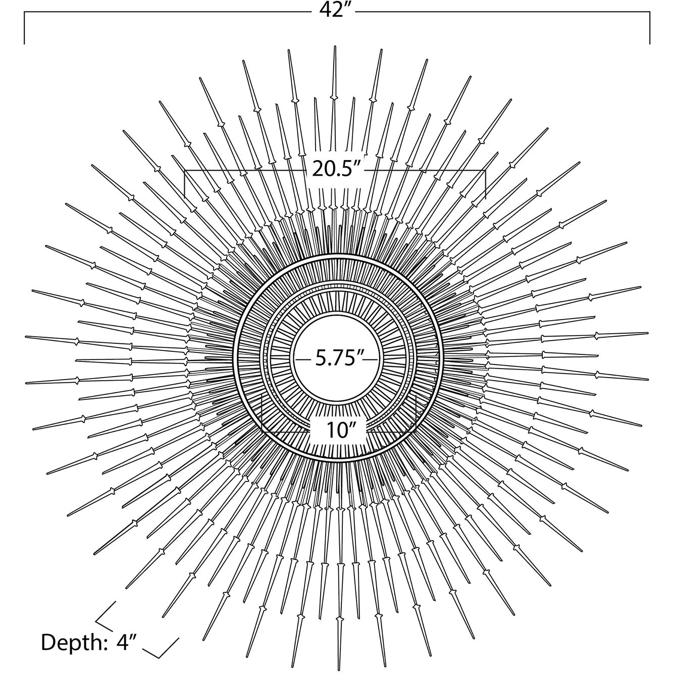 Zon 42 X 42 inch Antique Gold Mirror