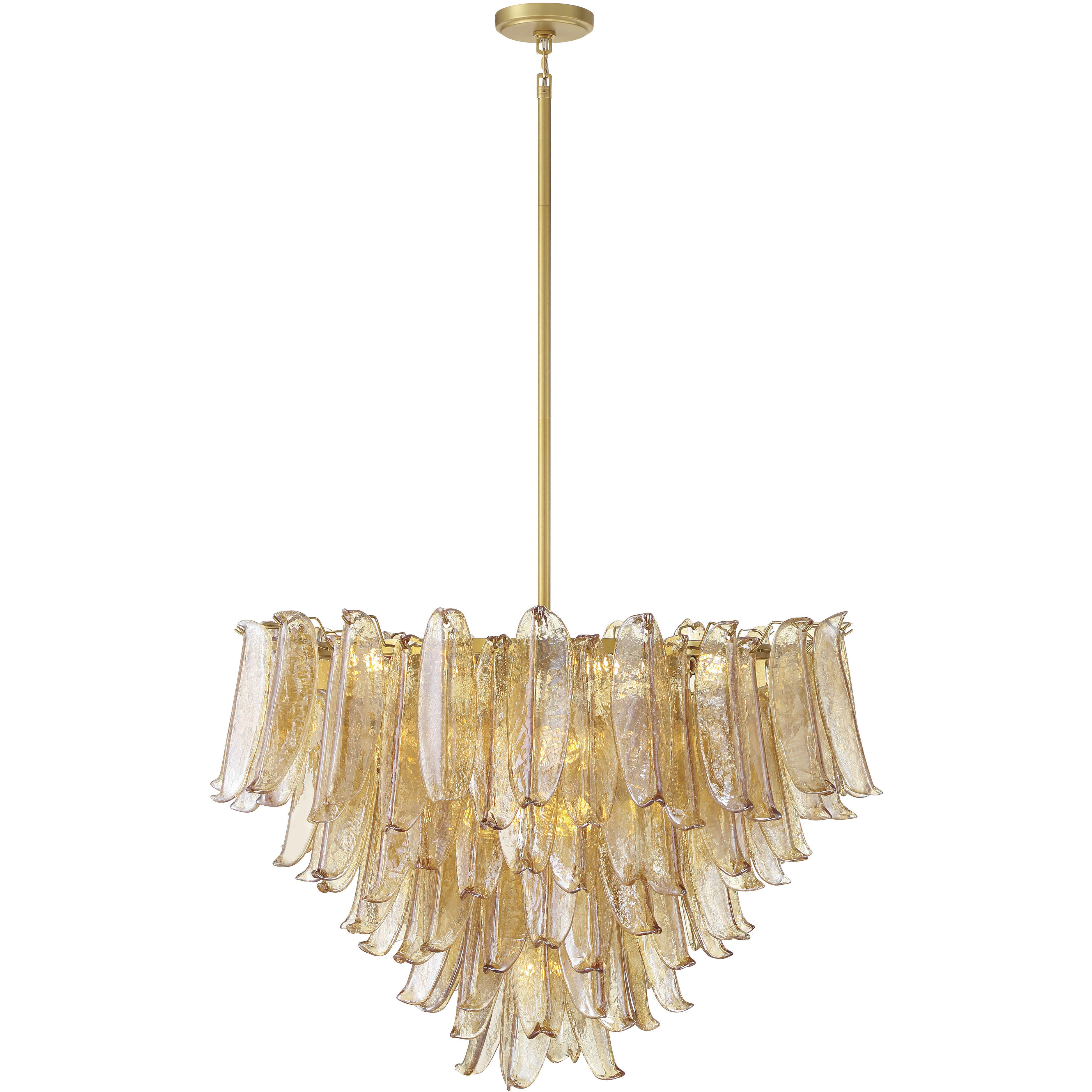 Regent 17 Light 36.75 inch Legacy Brass Chandelier Ceiling Light in Amber Crackled Glass