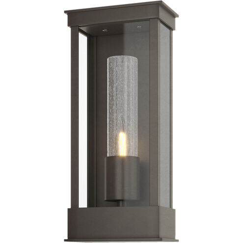 Portico 1 Light 14.8 inch Coastal Dark Smoke Outdoor Sconce in Seeded Clear, Small