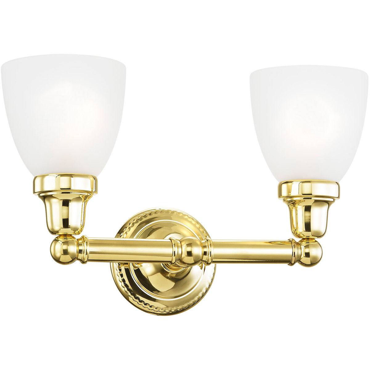 Classic 2 Light 16 inch Polished Brass Bath Vanity Wall Light