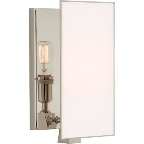 Visual Comfort Signature Collection Thomas O'Brien Albertine 1 Light 5.5 inch Polished Nickel Sconce Wall Light in White Glass, Small TOB2341PN-WG - Open Box